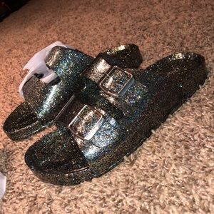 Forever 21 Glitter Jelly Slides